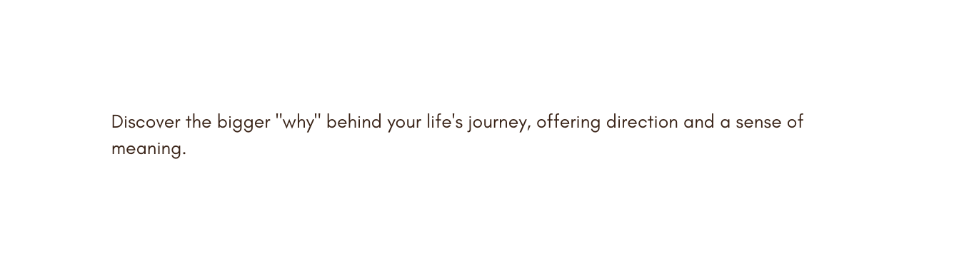 Discover the bigger why behind your life s journey offering direction and a sense of meaning